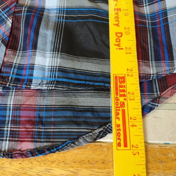 Cowboy Legend Window Black Red Plaid Pearl Snap Button Western Boys Shirt XL - Picture 8 of 8